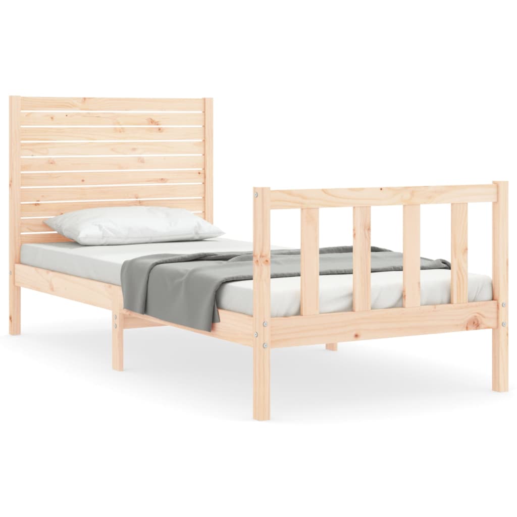Bed Frame without Mattress Single Solid Wood Pine