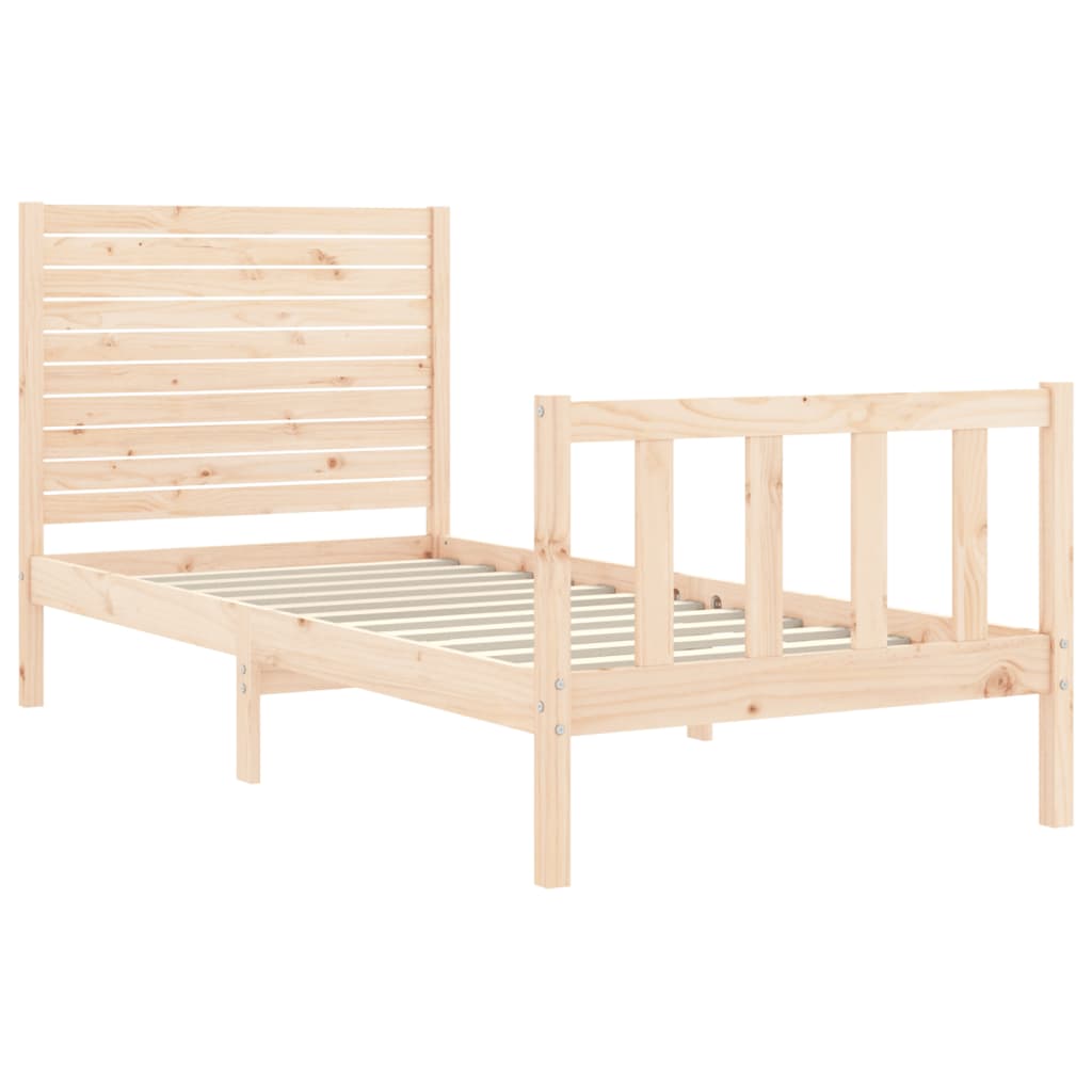 Bed Frame without Mattress Single Solid Wood Pine