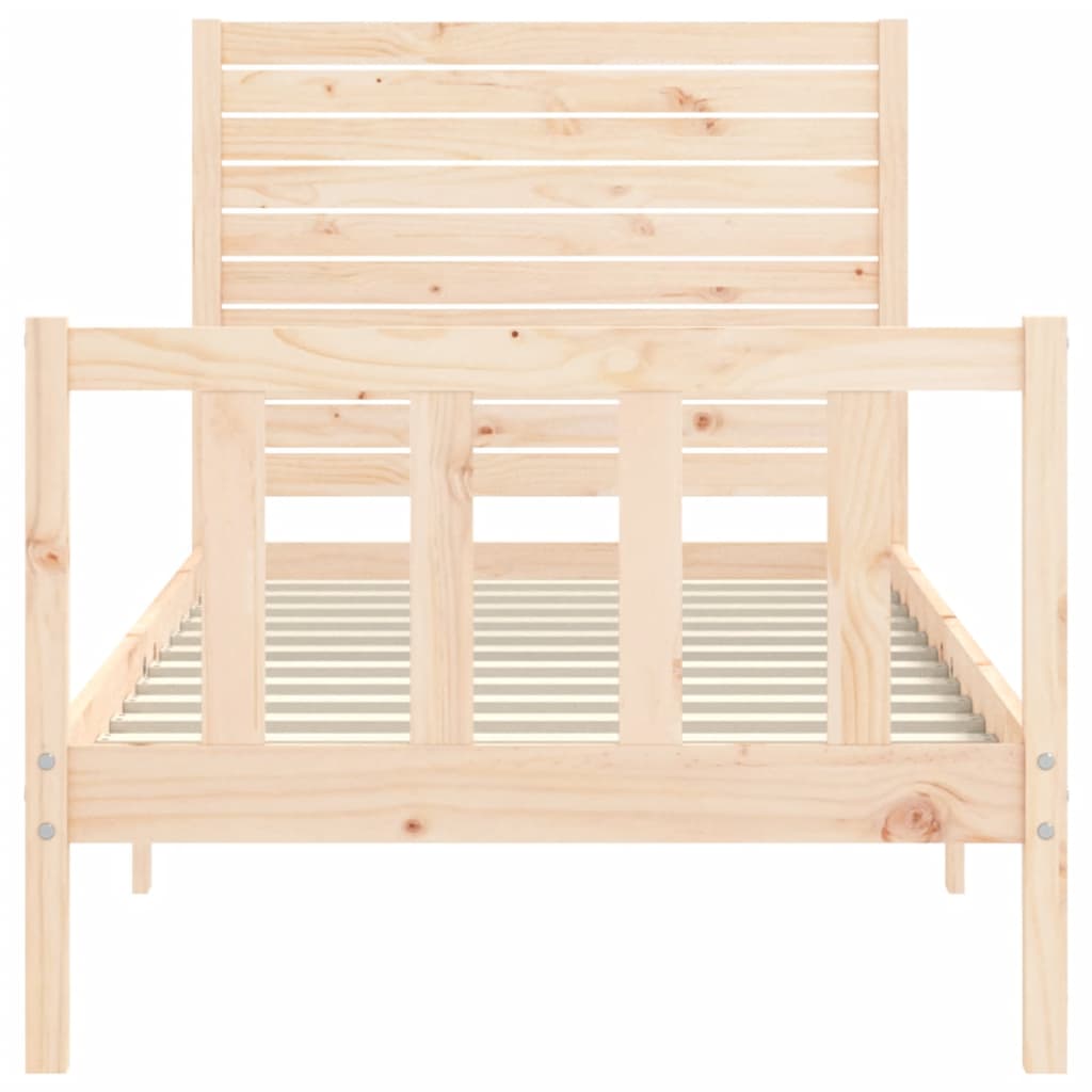 Bed Frame without Mattress Single Solid Wood Pine