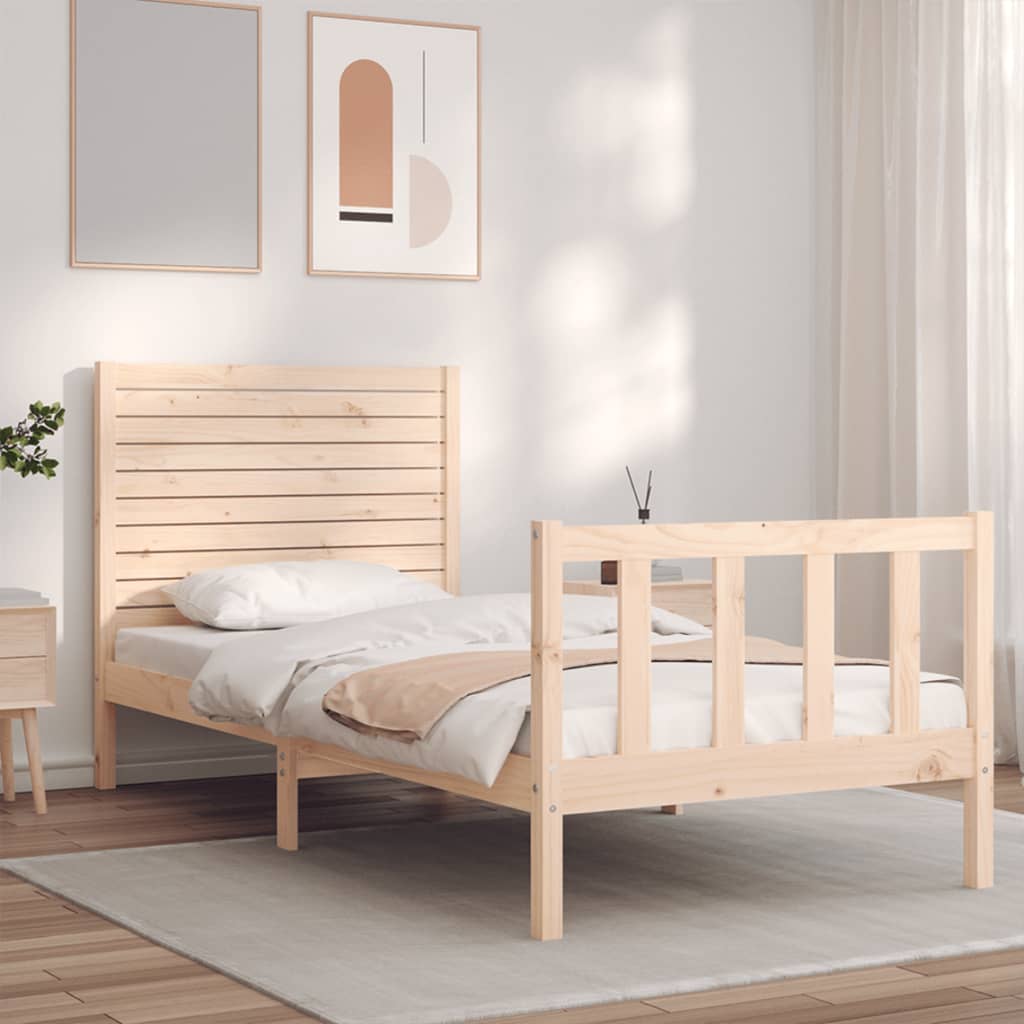 Bed Frame without Mattress Single Solid Wood Pine