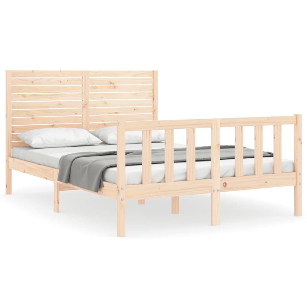 Bed Frame without Mattress Double Solid Wood Pine