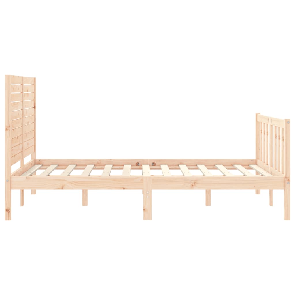 Bed Frame without Mattress Double Solid Wood Pine