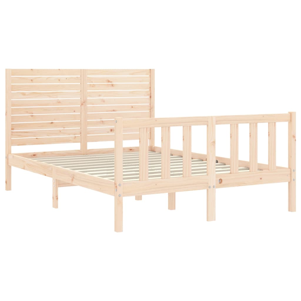 Bed Frame without Mattress 140x190 cm Solid Wood Pine