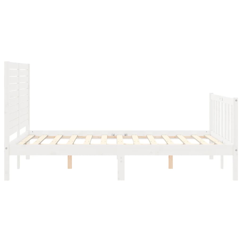 Bed Frame without Mattress White 140x190 cm Solid Wood Pine