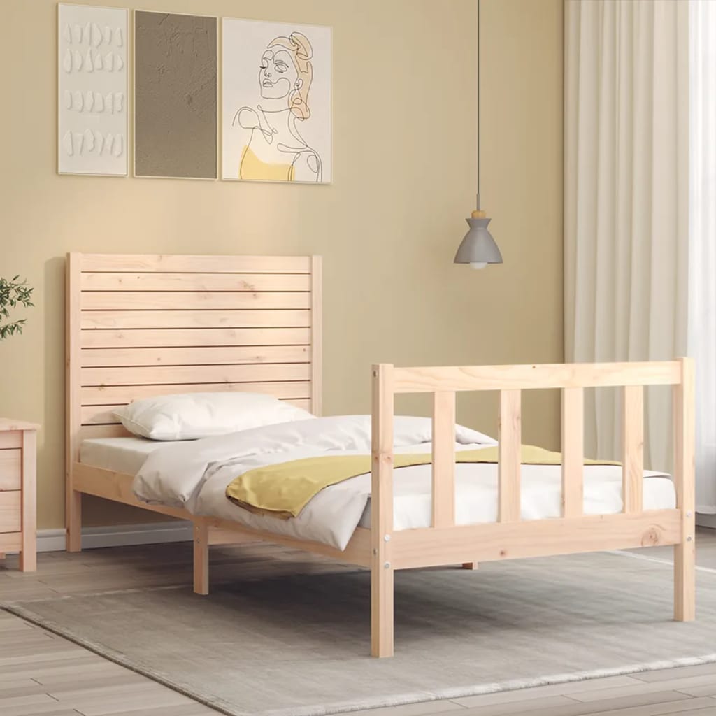 Bed Frame without Mattress 100x200 cm Solid Wood Pine