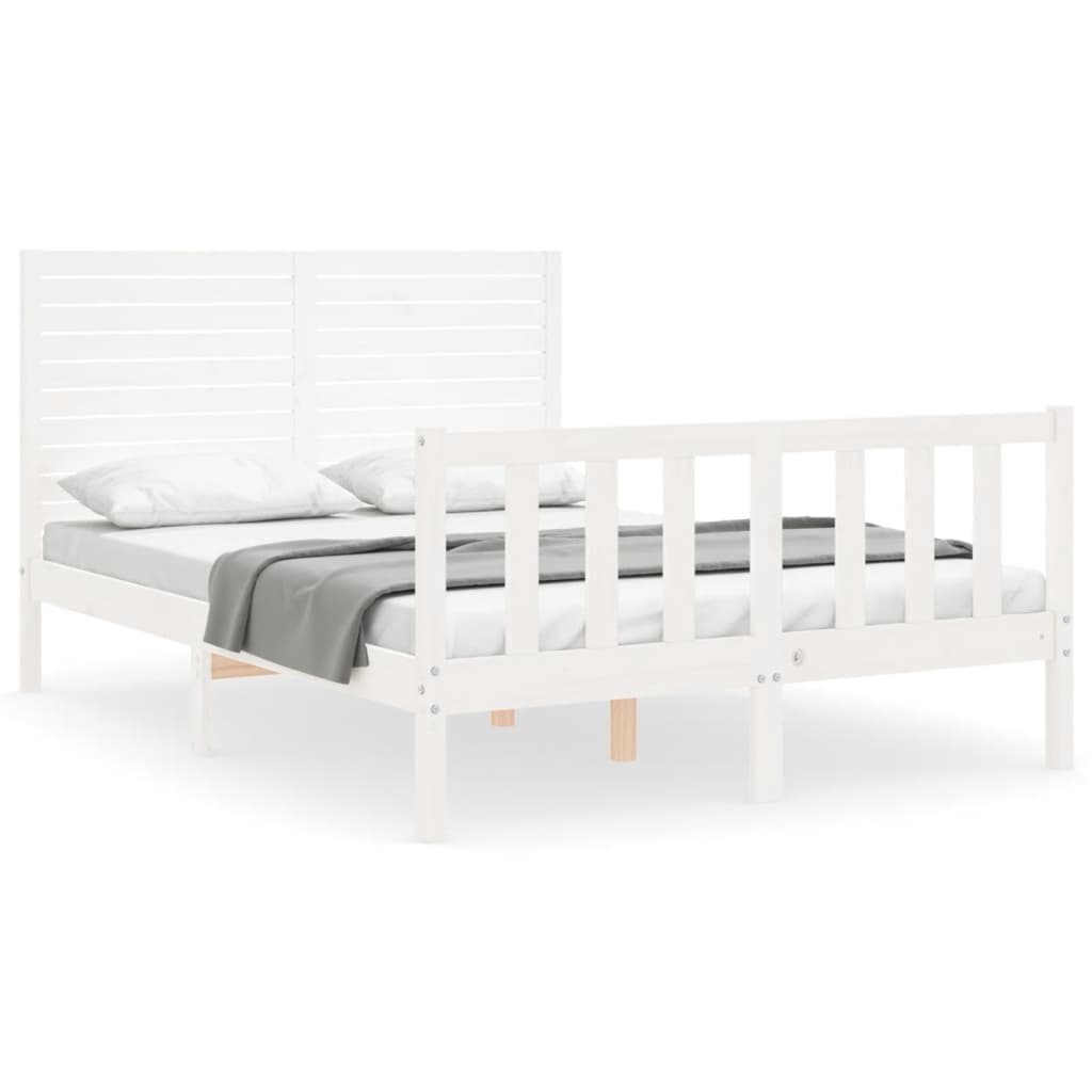 Bed Frame without Mattress White 120x200 cm Solid Wood Pine