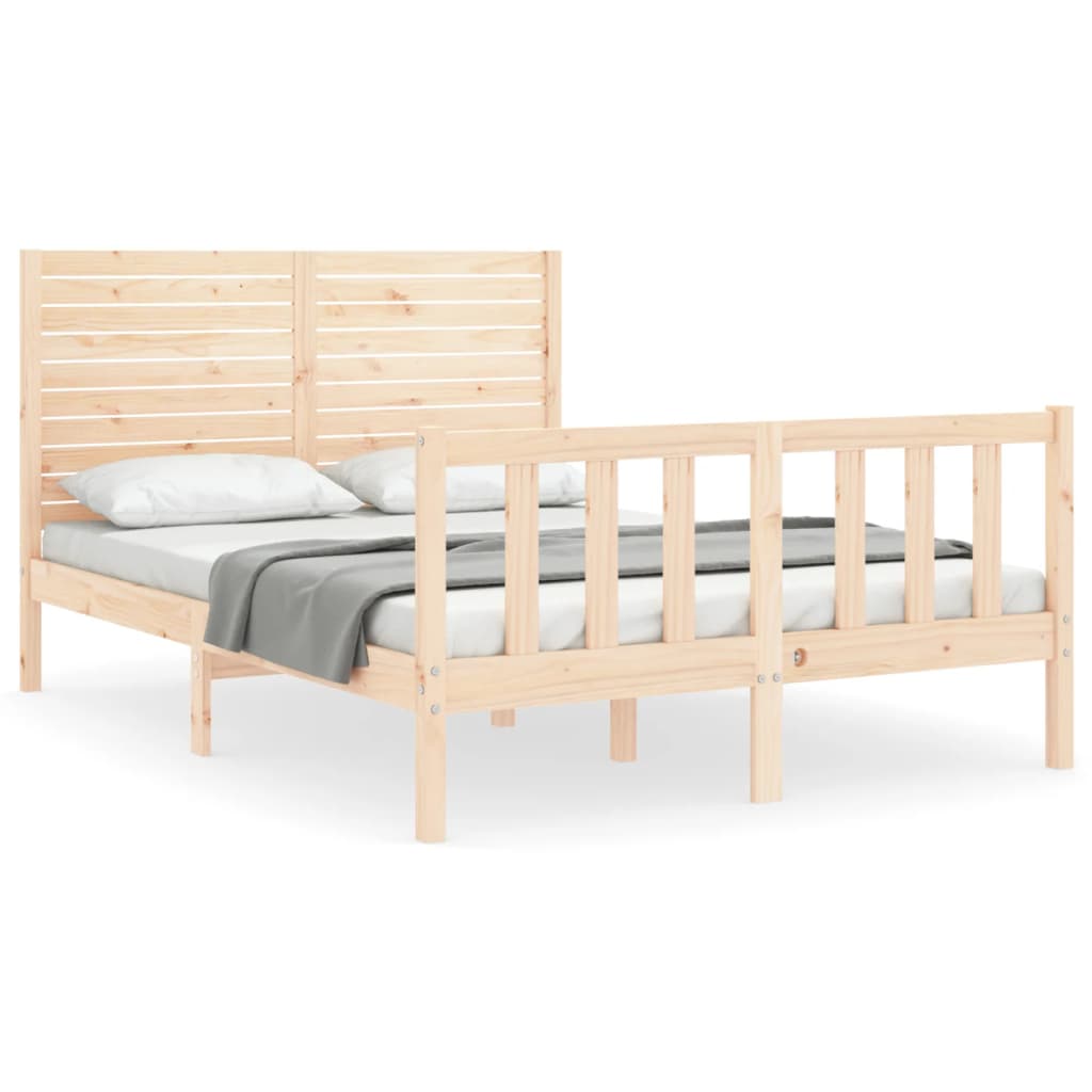 Bed Frame without Mattress 140x200 cm Solid Wood Pine