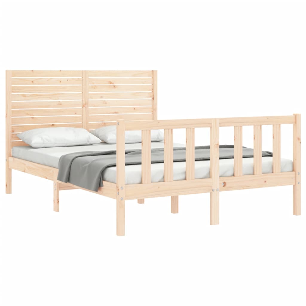 Bed Frame without Mattress 140x200 cm Solid Wood Pine