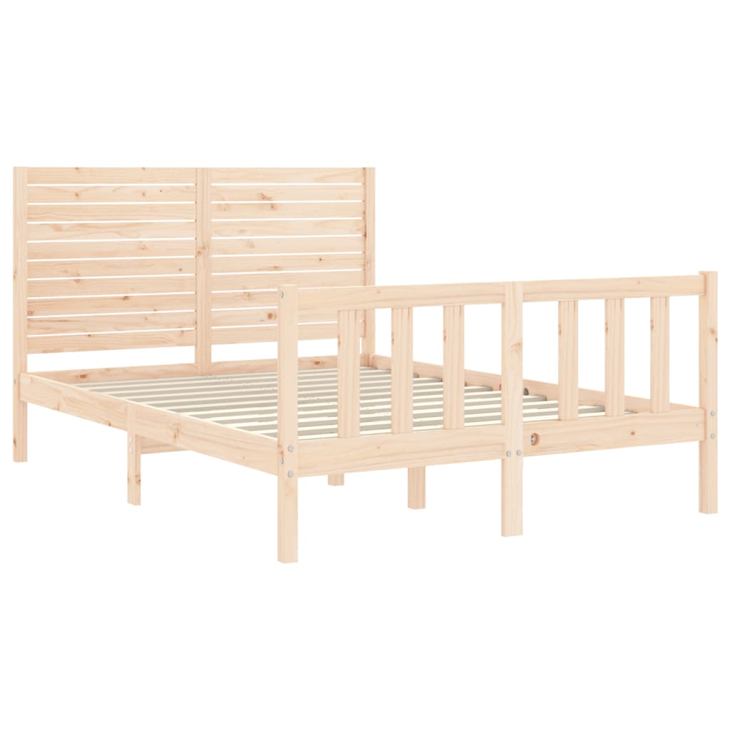 Bed Frame without Mattress 140x200 cm Solid Wood Pine