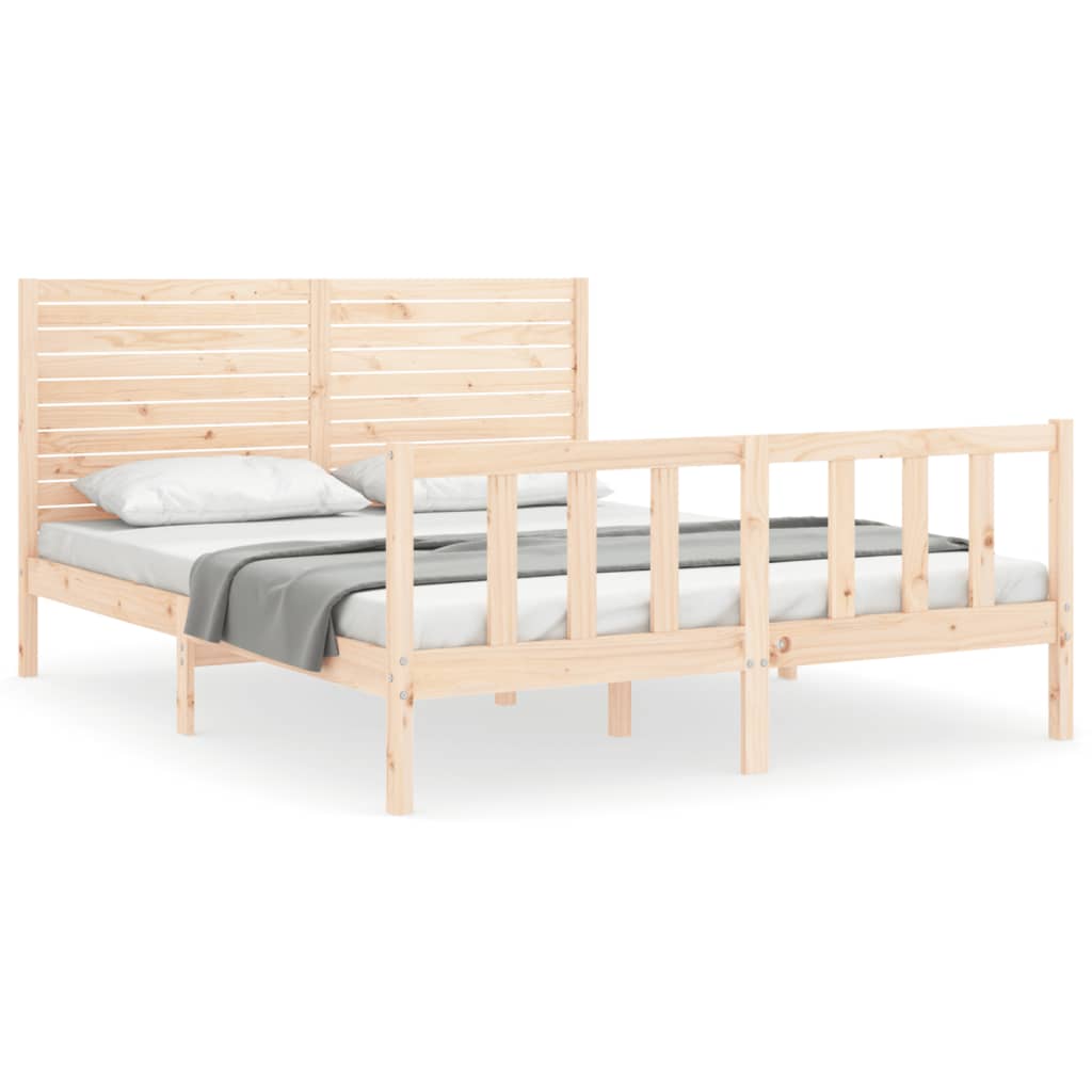 Bed Frame without Mattress 160x200 cm Solid Wood Pine