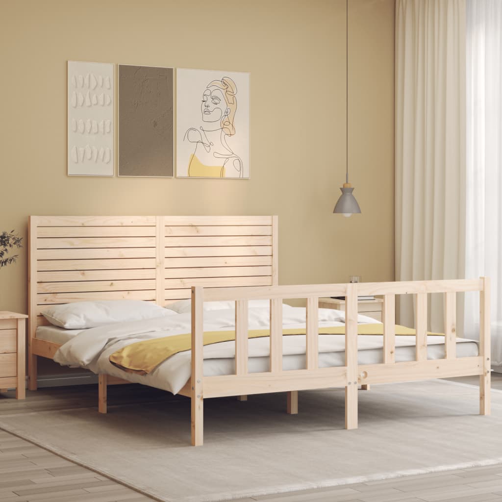 Bed Frame without Mattress 160x200 cm Solid Wood Pine
