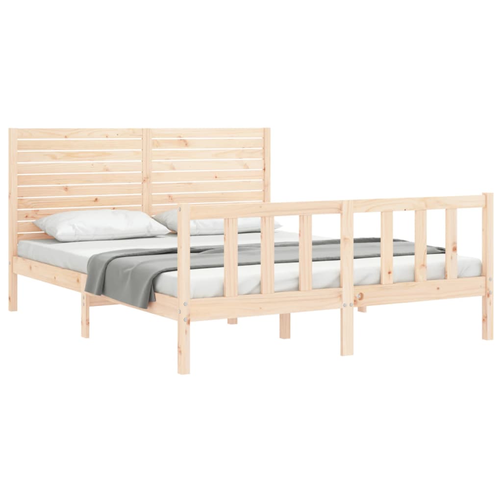 Bed Frame without Mattress 160x200 cm Solid Wood Pine