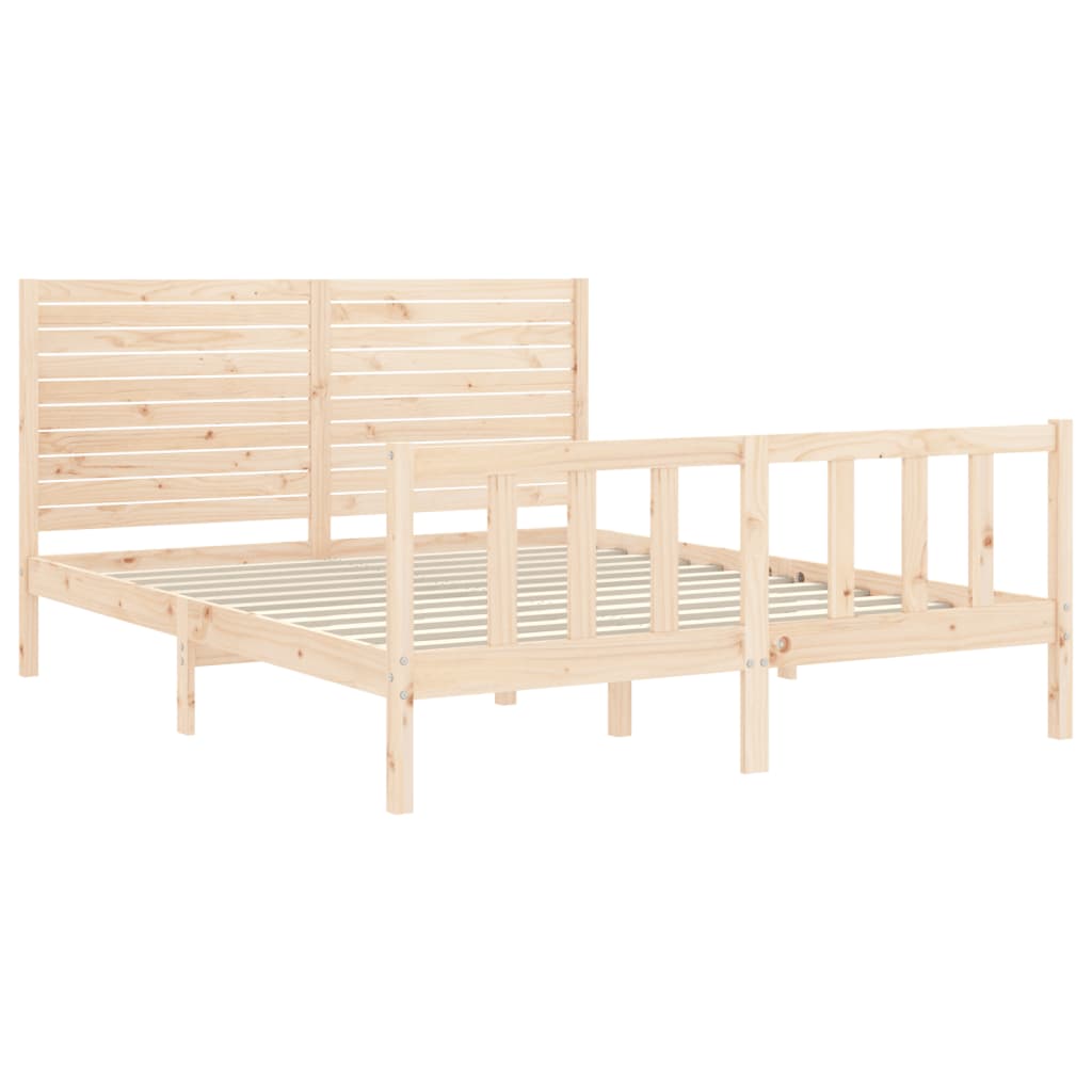 Bed Frame without Mattress 160x200 cm Solid Wood Pine