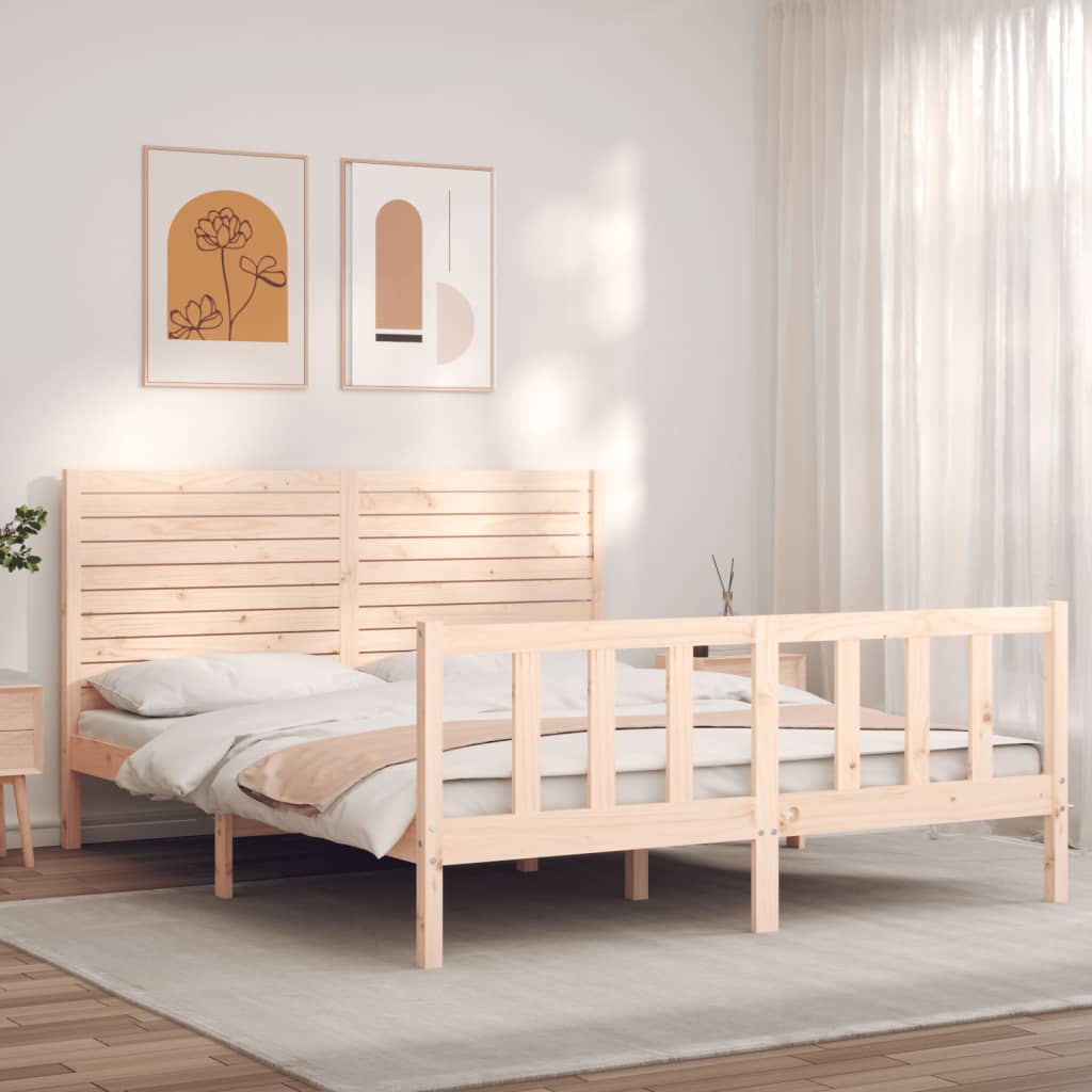 Bed Frame without Mattress 160x200 cm Solid Wood Pine