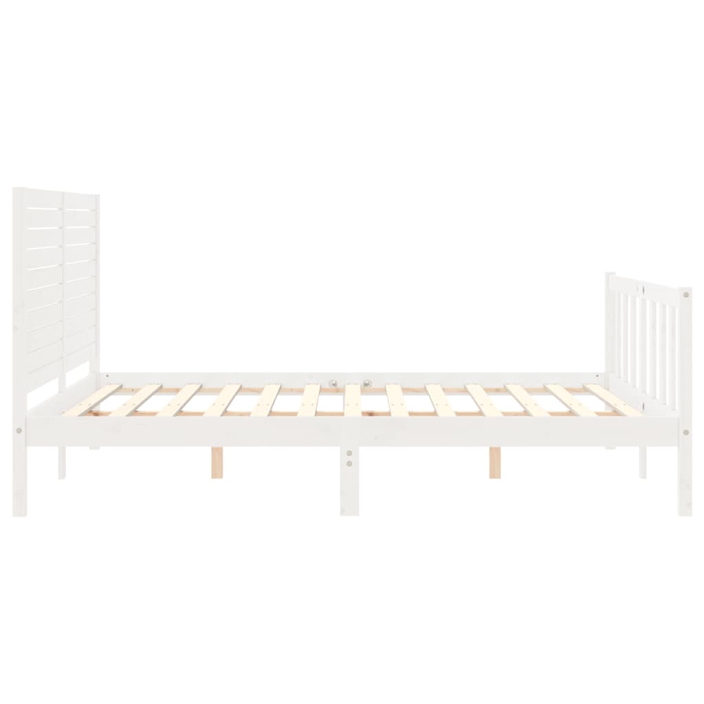 Bed Frame without Mattress White 160x200 cm Solid Wood Pine