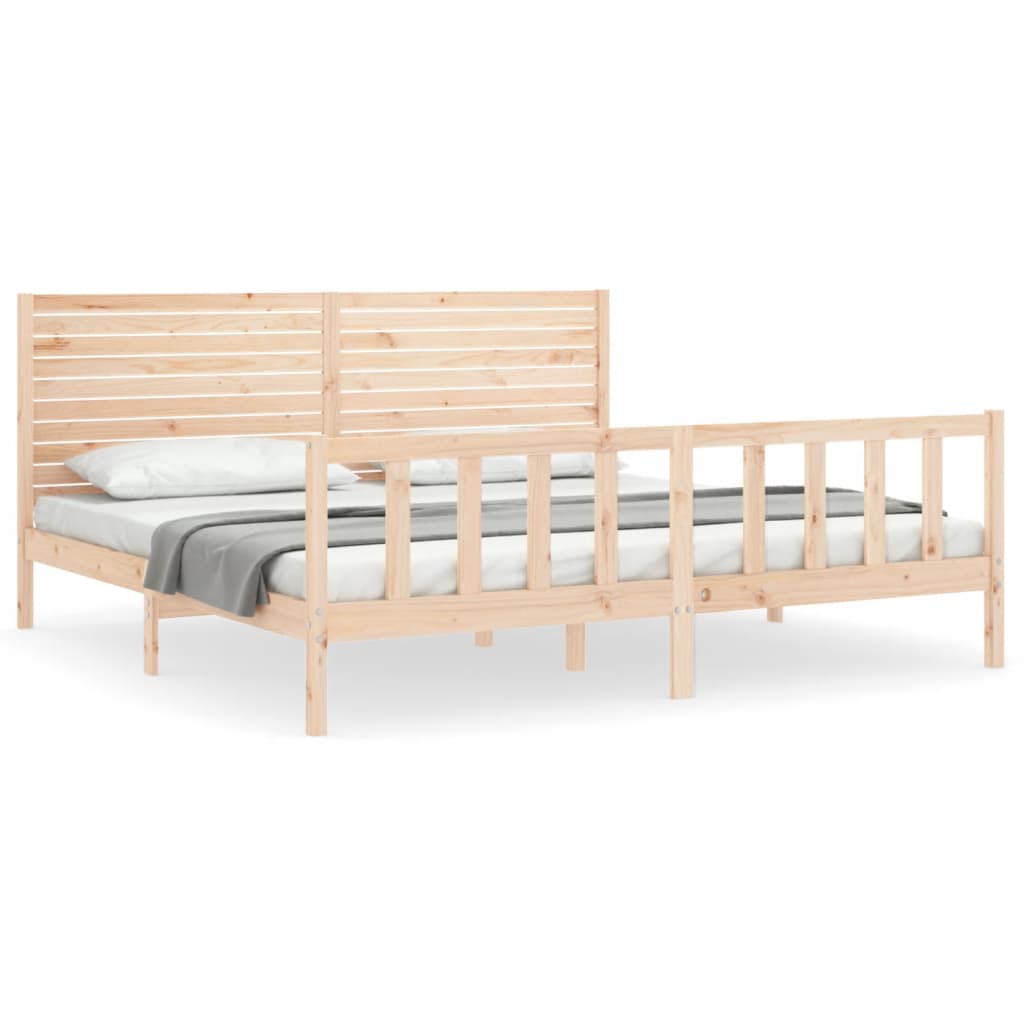Bed Frame without Mattress Super King Size Solid Wood Pine