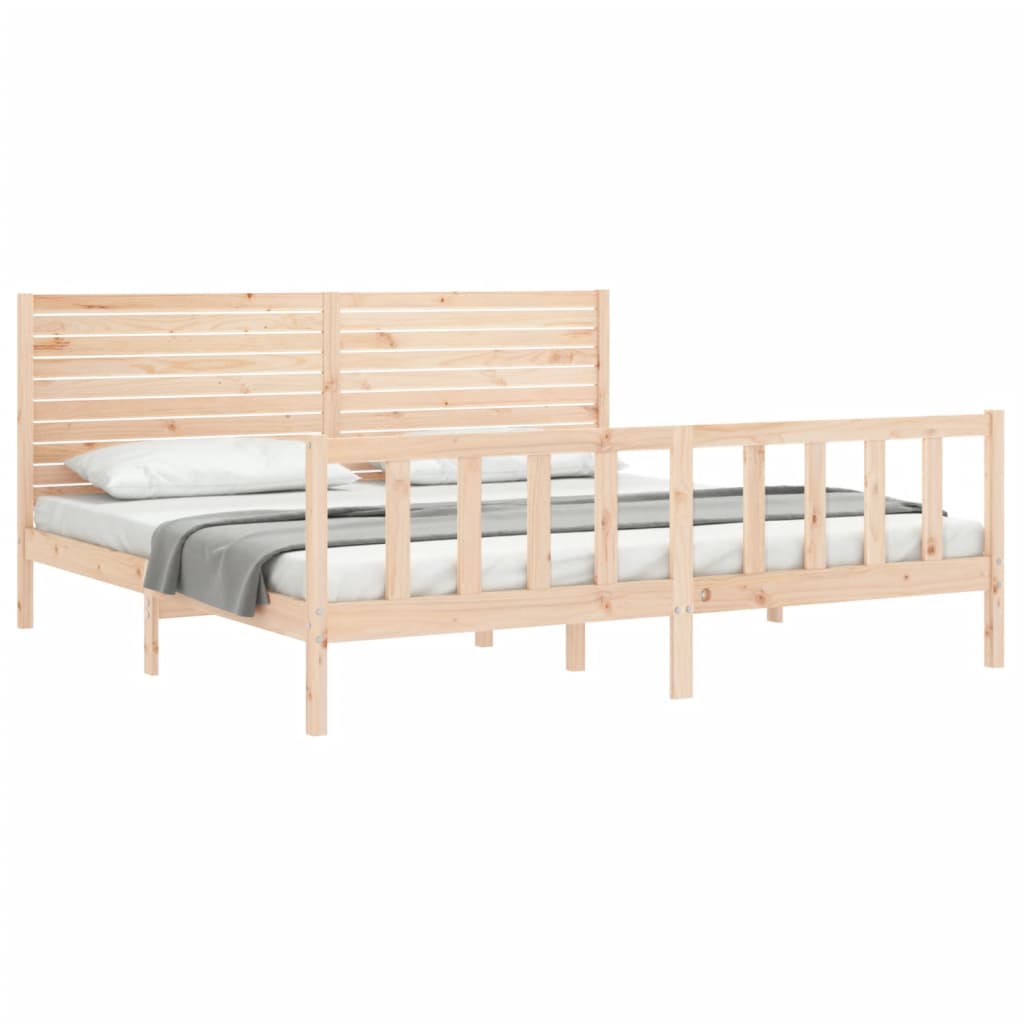 Bed Frame without Mattress Super King Size Solid Wood Pine