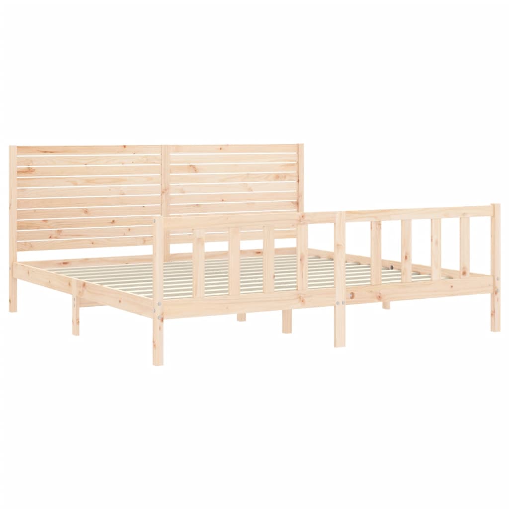 Bed Frame without Mattress Super King Size Solid Wood Pine
