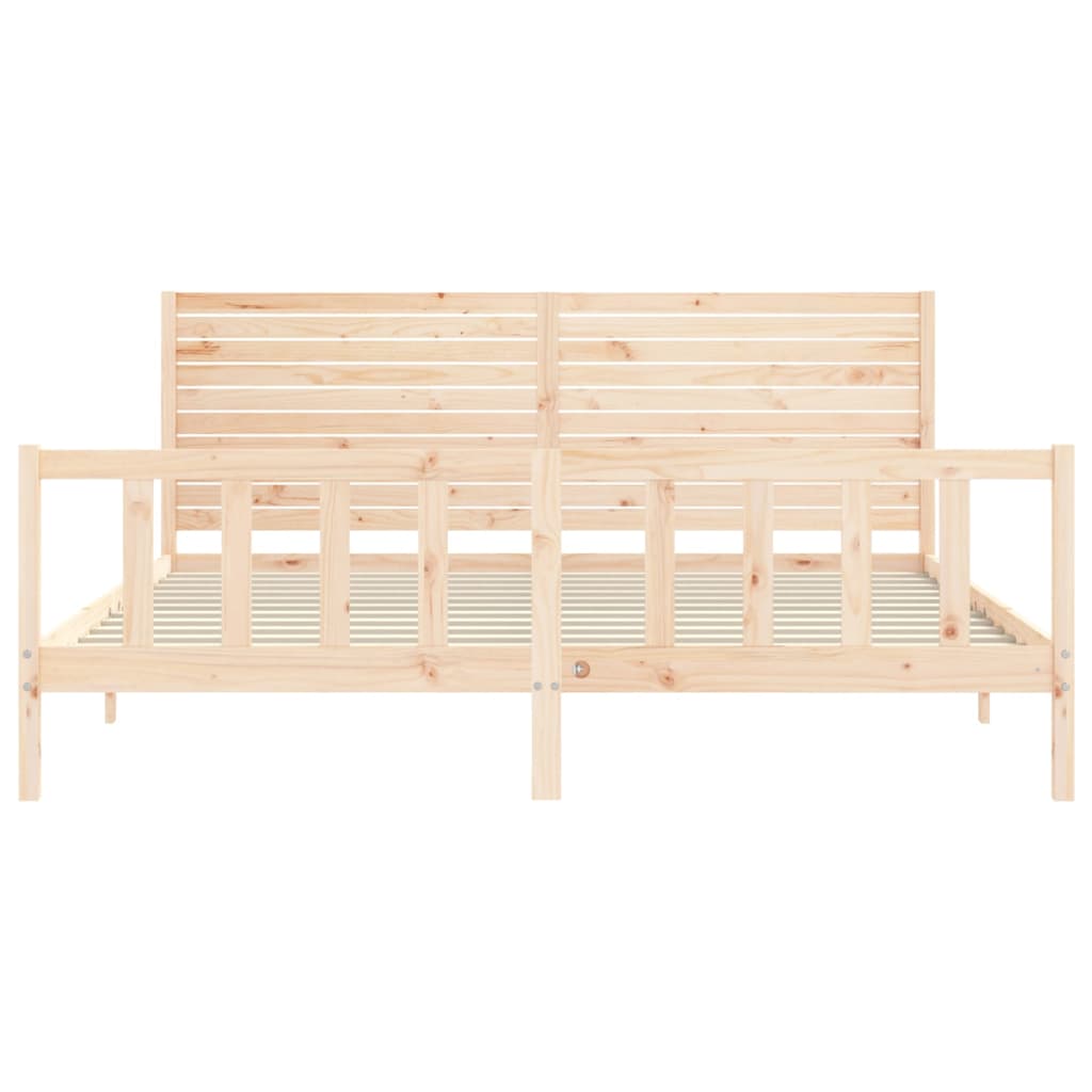 Bed Frame without Mattress Super King Size Solid Wood Pine