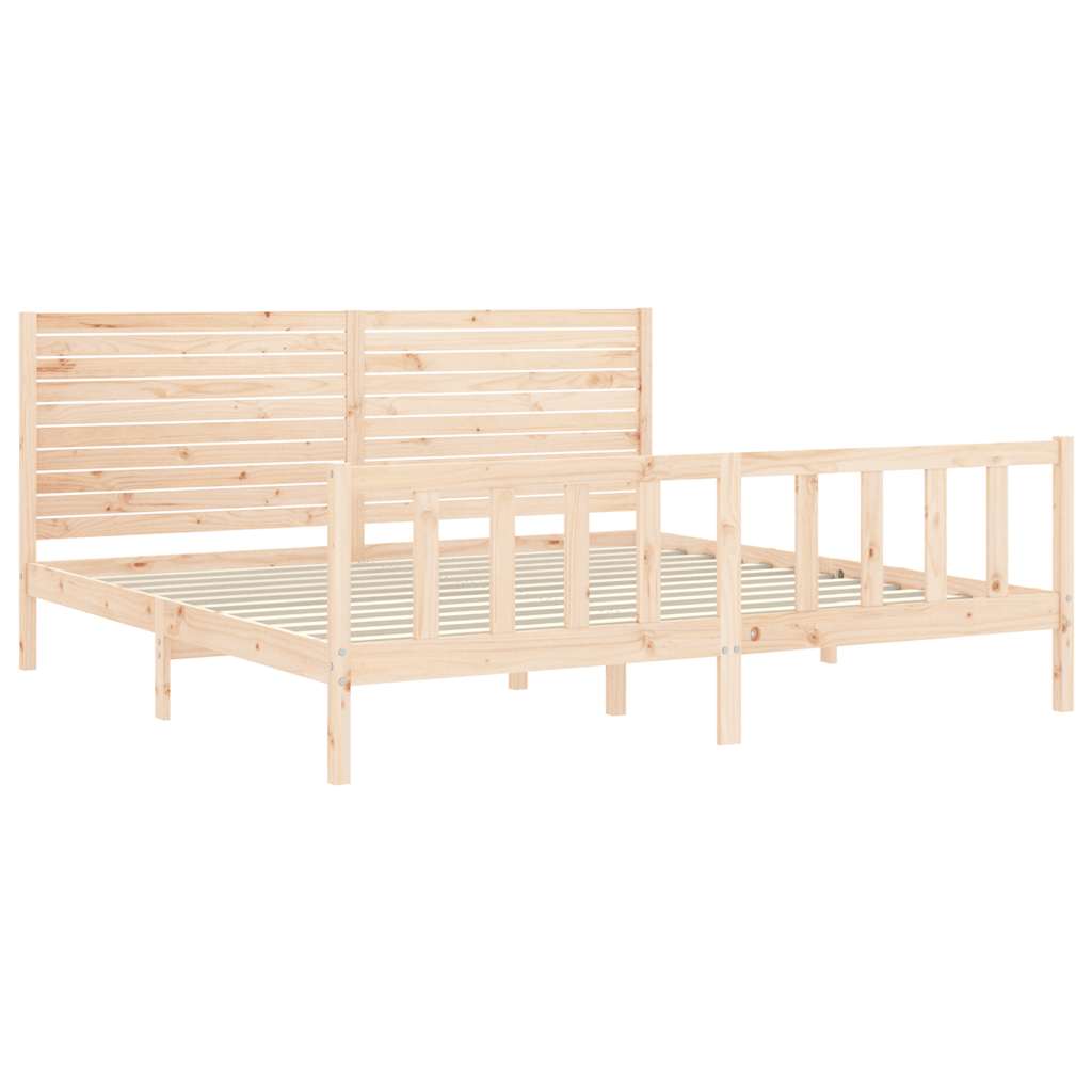 Bed Frame without Mattress 200x200 cm Solid Wood Pine