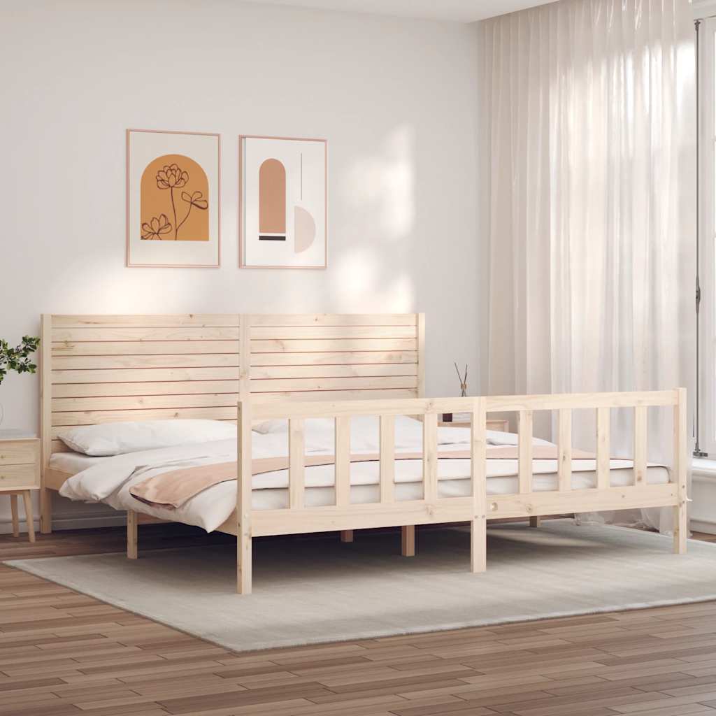 Bed Frame without Mattress 200x200 cm Solid Wood Pine