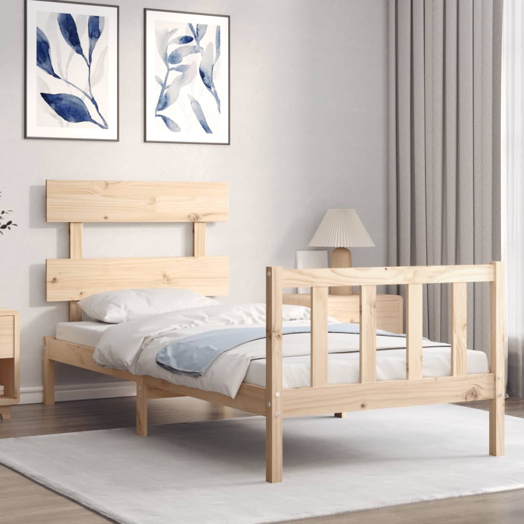 Bed Frame without Mattress Small Single Solid Wood Pine