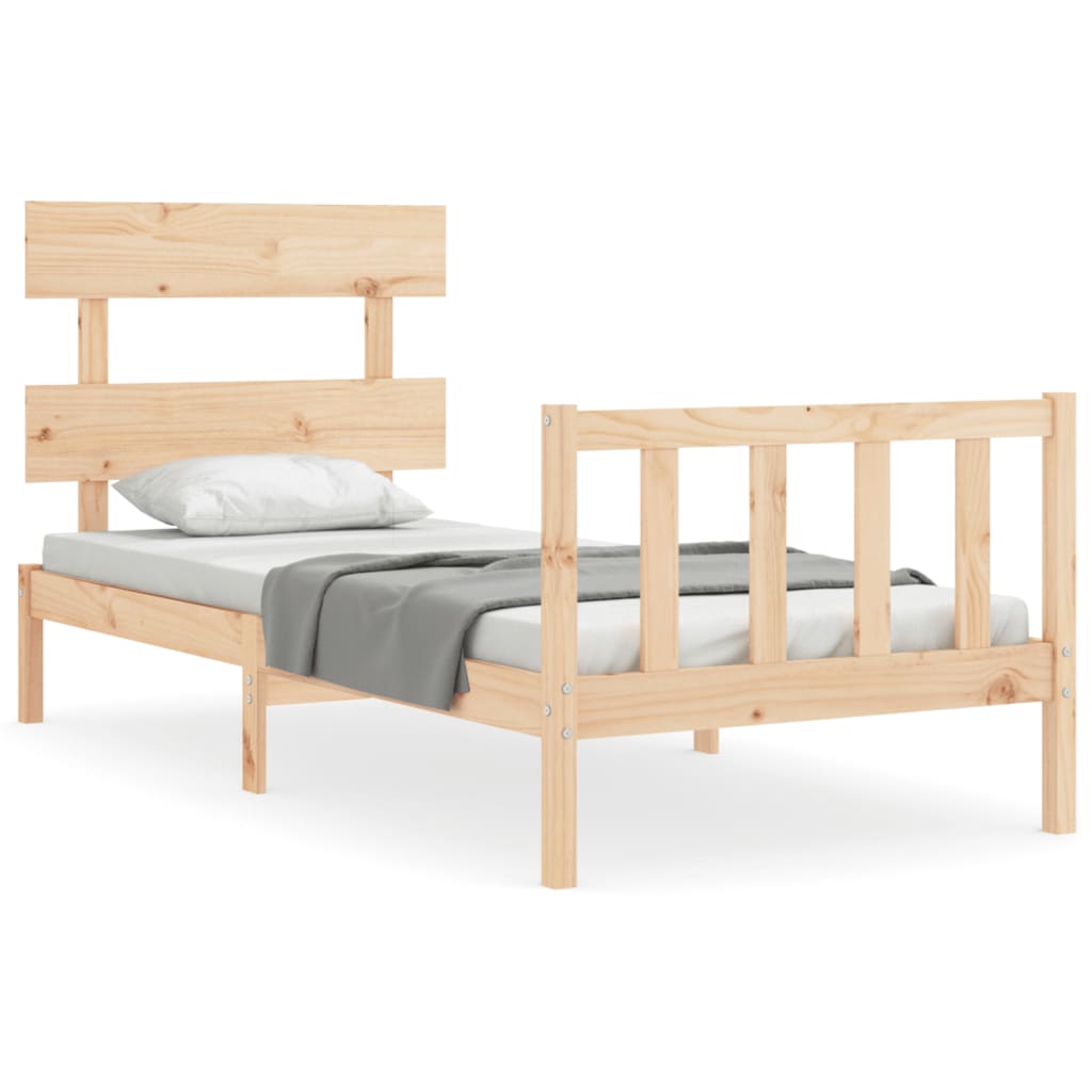 Bed Frame without Mattress Single Solid Wood Pine