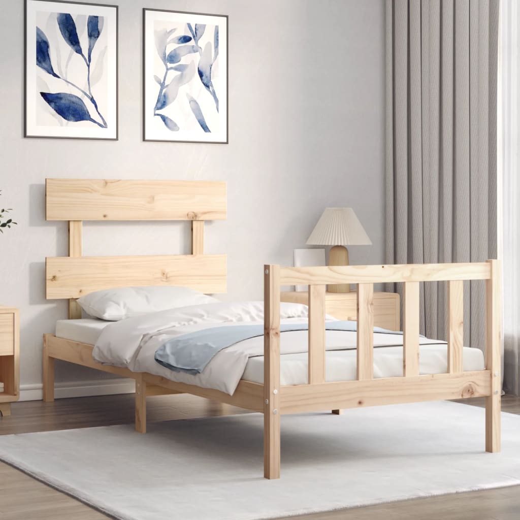 Bed Frame without Mattress Single Solid Wood Pine