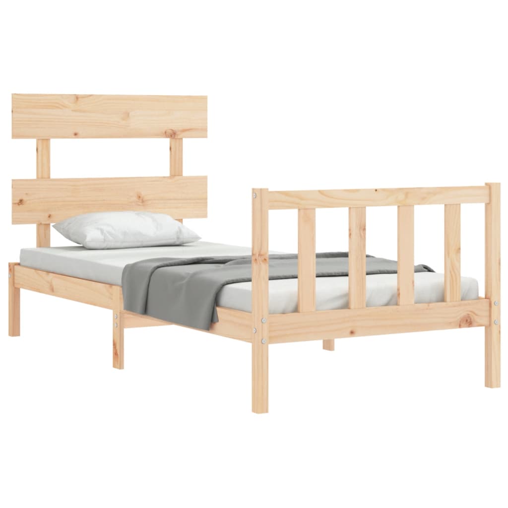 Bed Frame without Mattress Single Solid Wood Pine