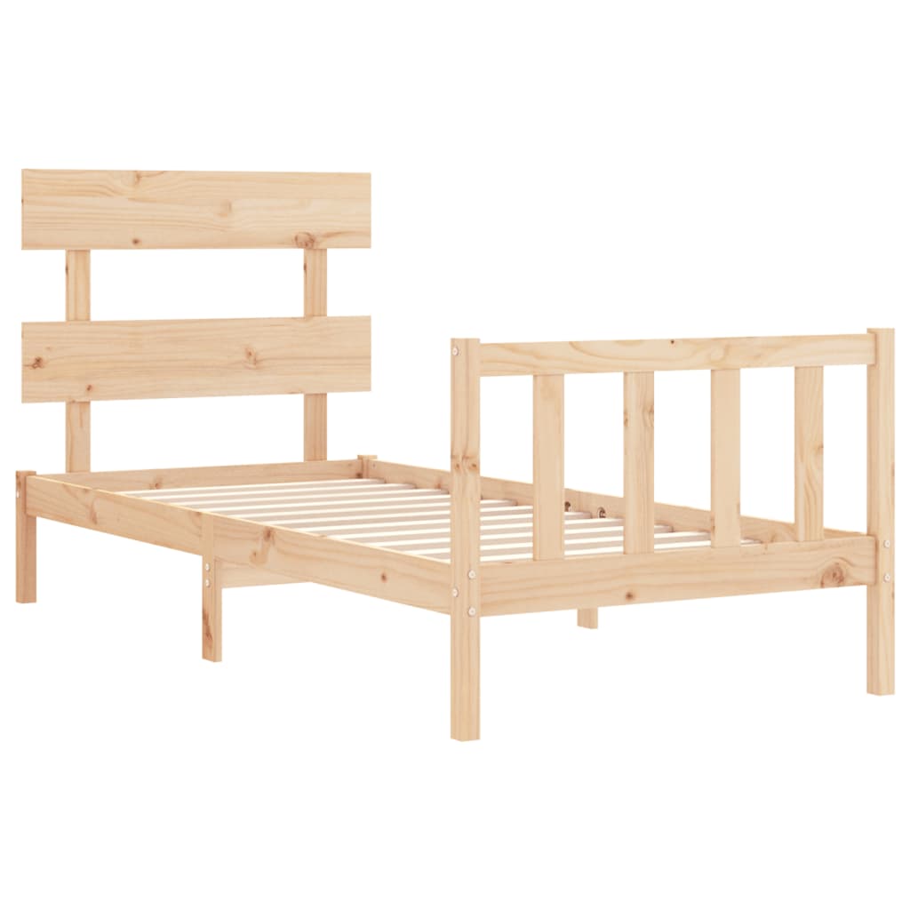 Bed Frame without Mattress Single Solid Wood Pine