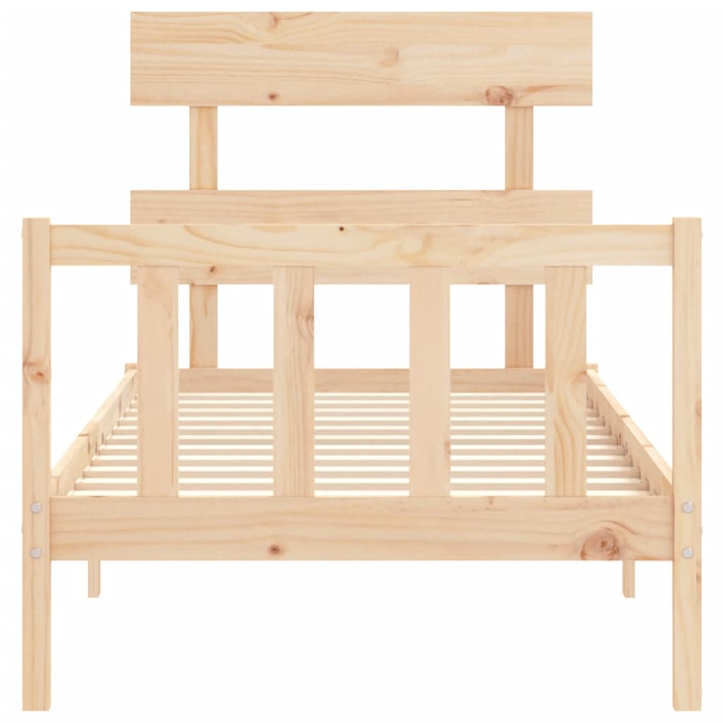 Bed Frame without Mattress Single Solid Wood Pine