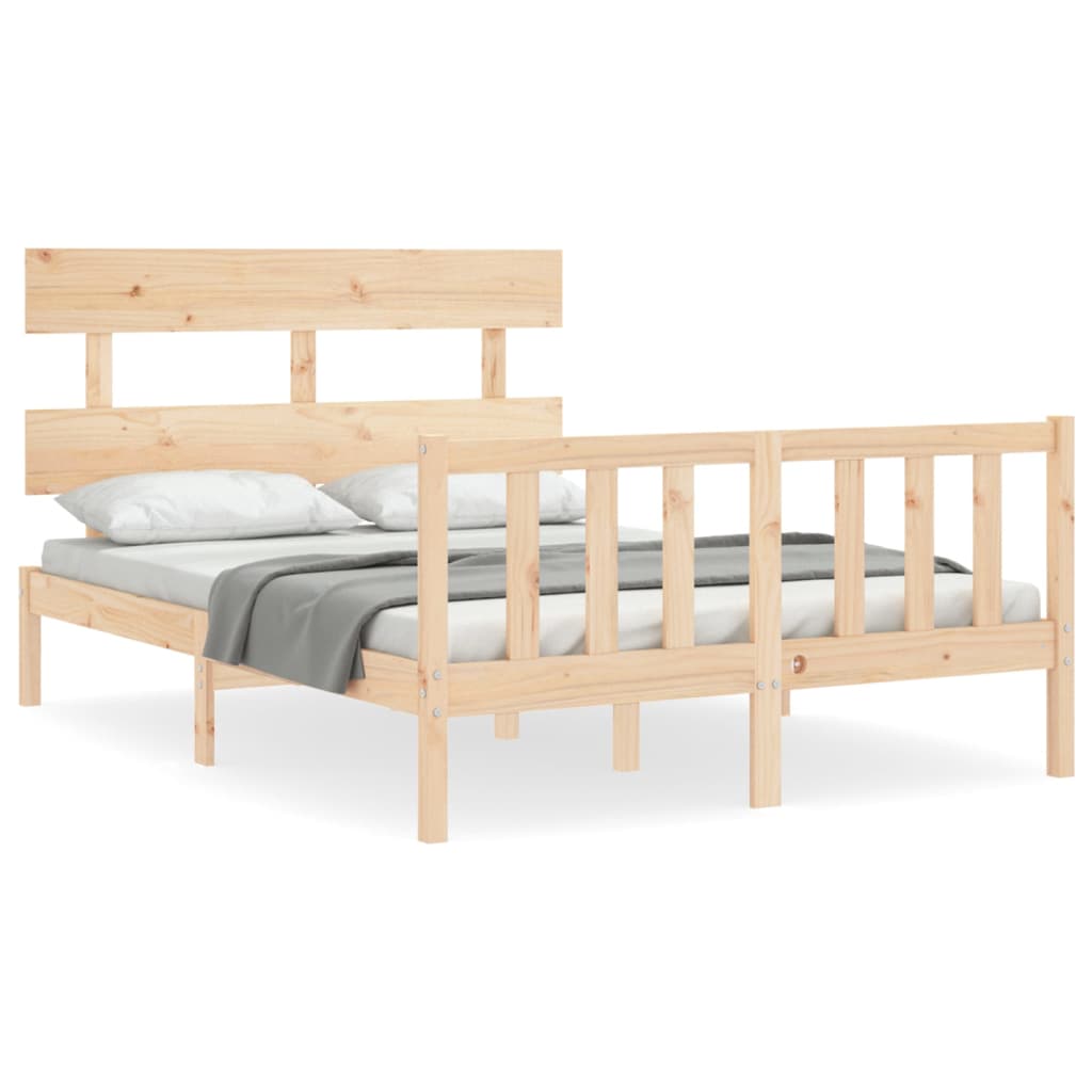 Bed Frame without Mattress 140x190 cm Solid Wood Pine