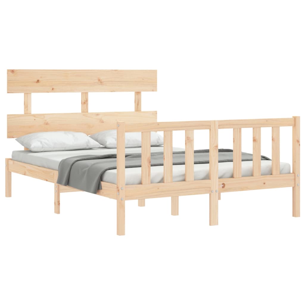 Bed Frame without Mattress 140x190 cm Solid Wood Pine