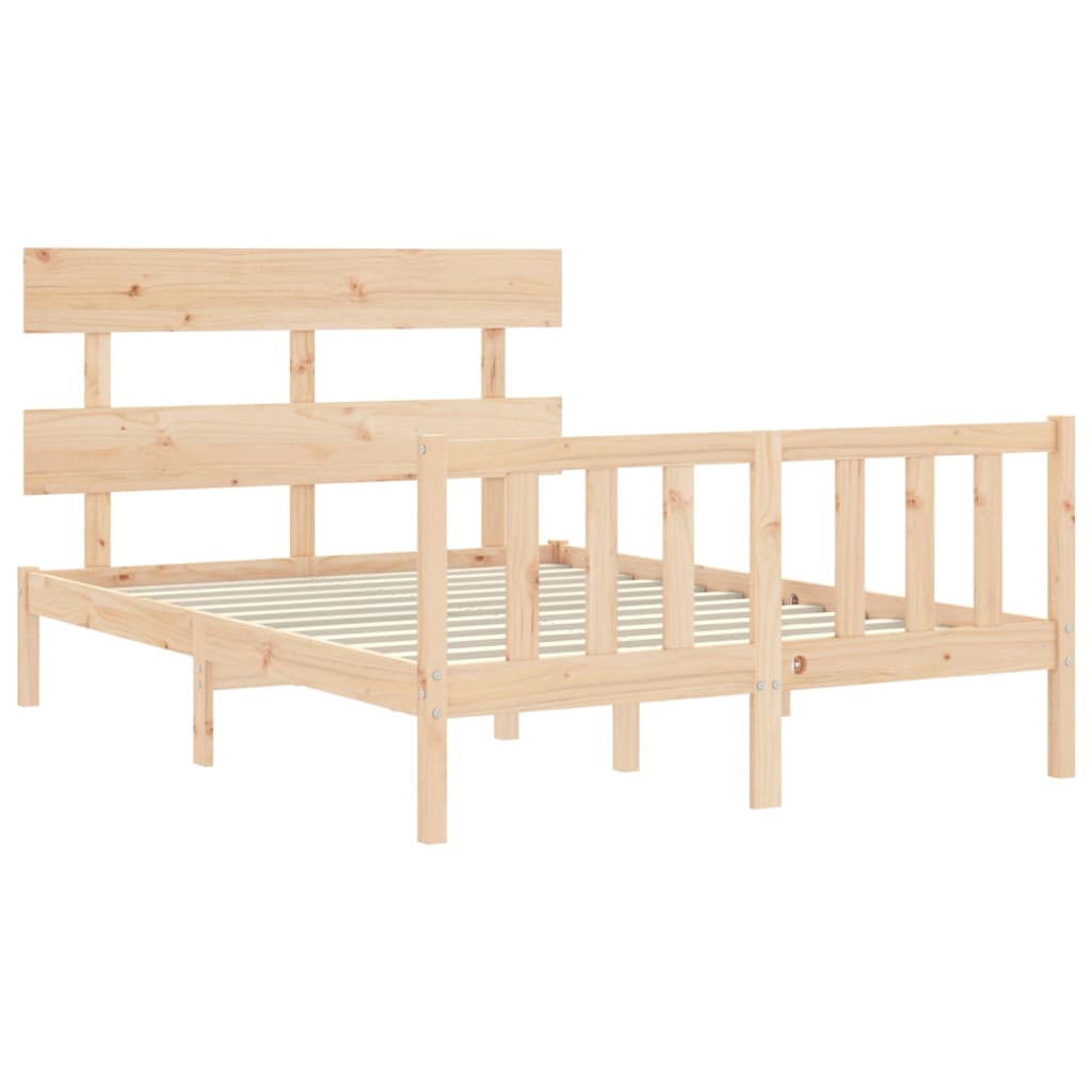 Bed Frame without Mattress 140x190 cm Solid Wood Pine