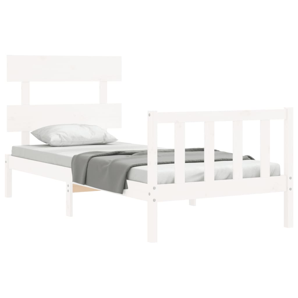 Bed Frame without Mattress White 90x200 cm Solid Wood Pine