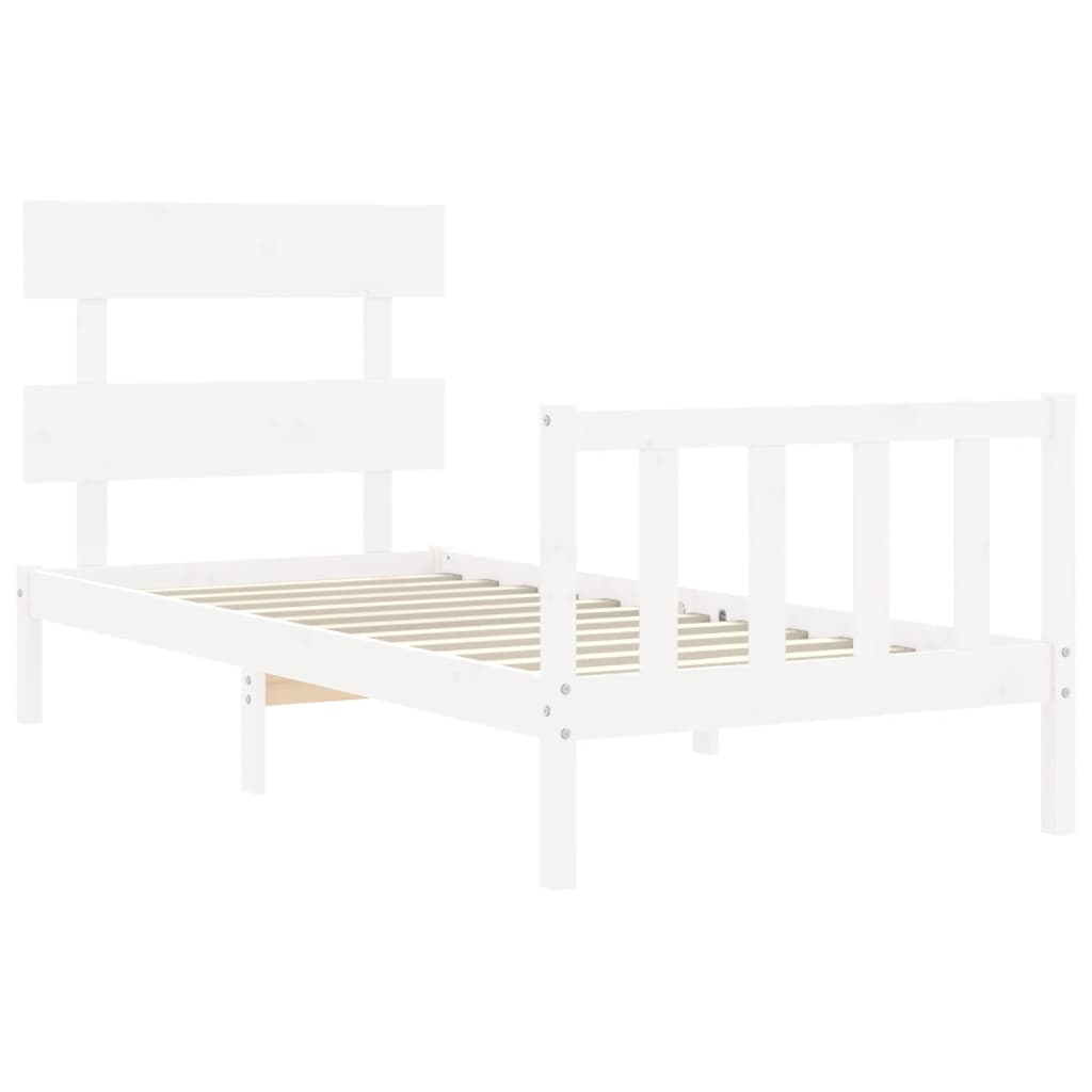 Bed Frame without Mattress White 90x200 cm Solid Wood Pine