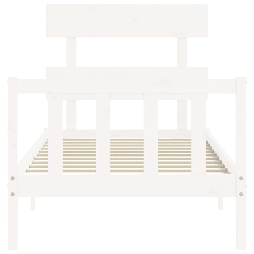 Bed Frame without Mattress White 90x200 cm Solid Wood Pine