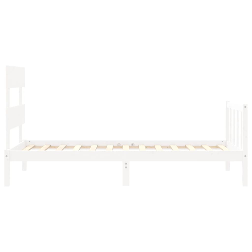 Bed Frame without Mattress White 90x200 cm Solid Wood Pine