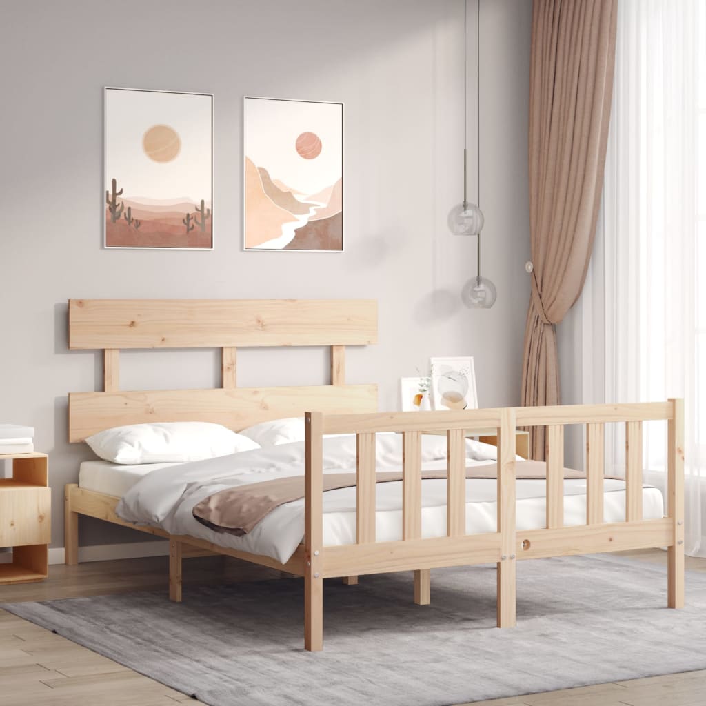 Bed Frame without Mattress 120x200 cm Solid Wood Pine