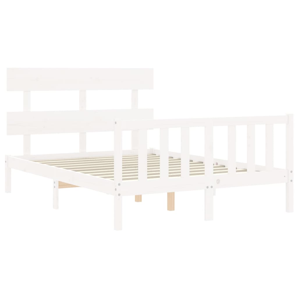 Bed Frame without Mattress White 120x200 cm Solid Wood Pine