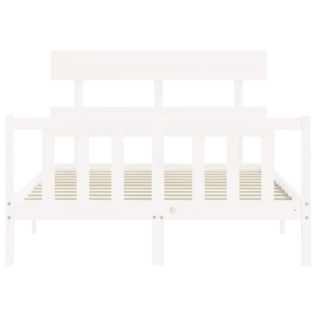 Bed Frame without Mattress White 120x200 cm Solid Wood Pine