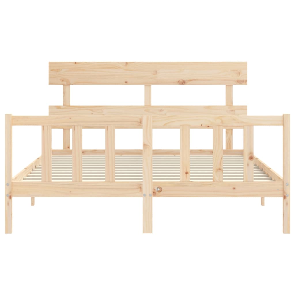 Bed Frame without Mattress King Size Solid Wood Pine