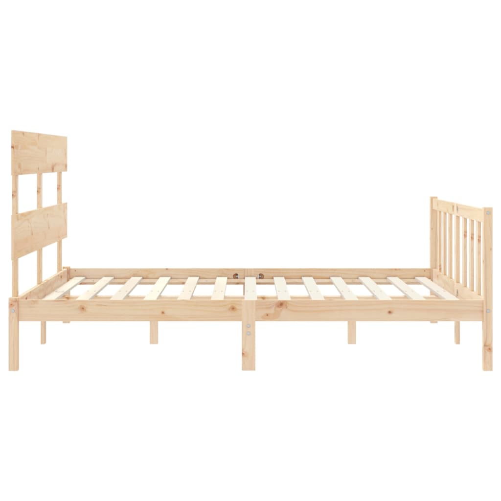Bed Frame without Mattress King Size Solid Wood Pine