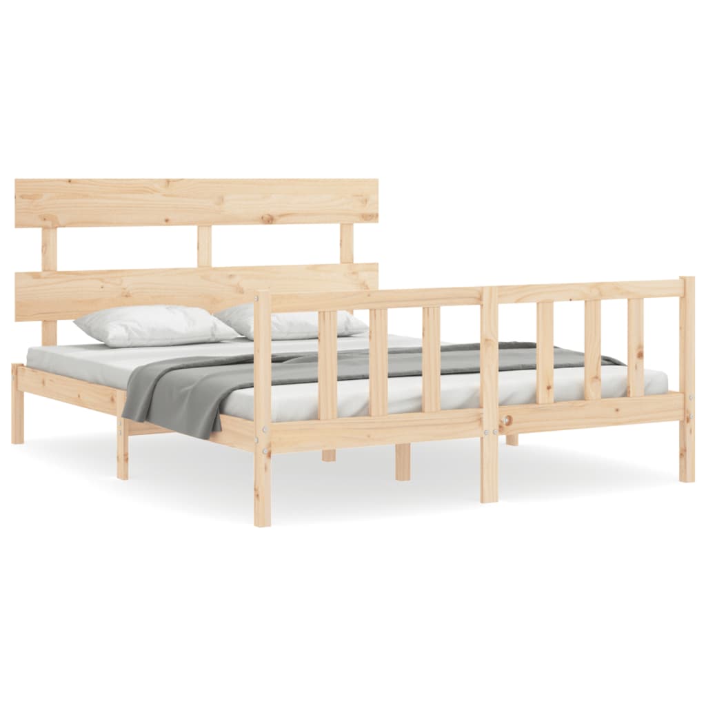 Bed Frame without Mattress 160x200 cm Solid Wood Pine