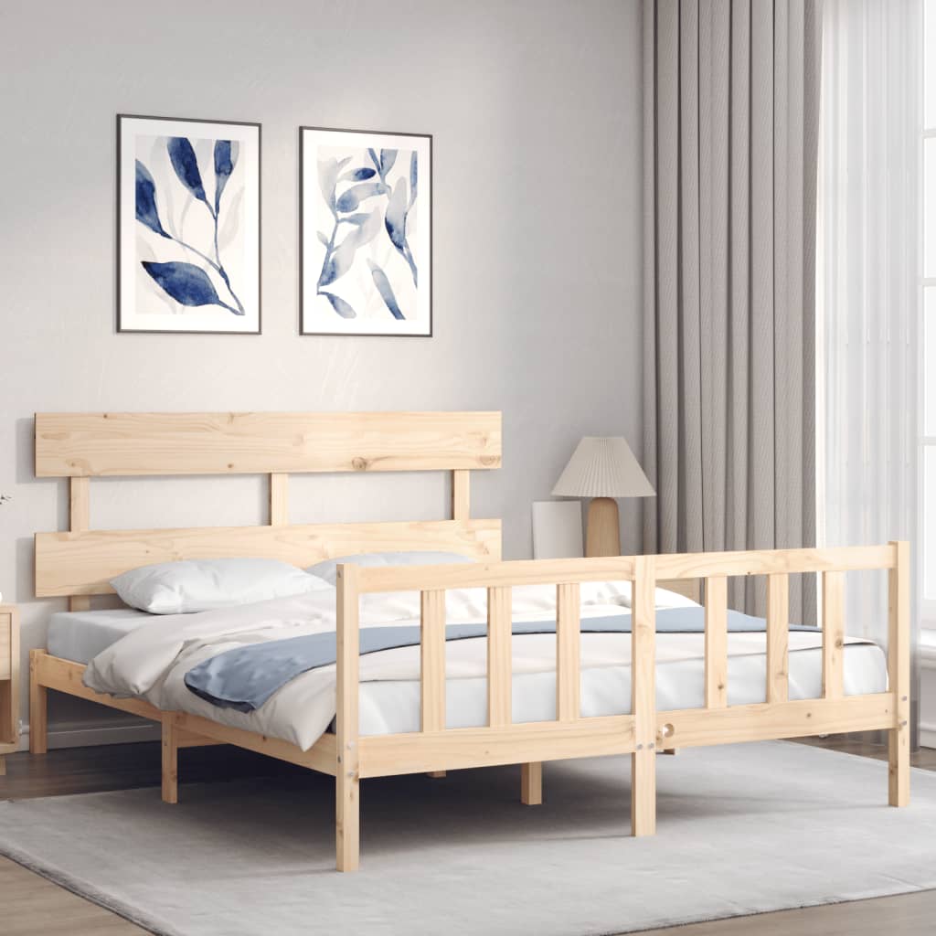 Bed Frame without Mattress 160x200 cm Solid Wood Pine