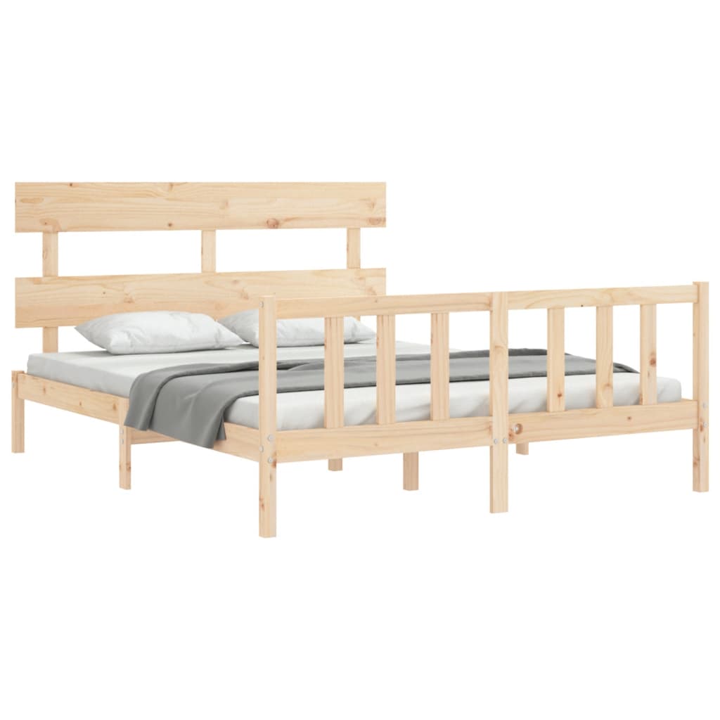 Bed Frame without Mattress 160x200 cm Solid Wood Pine