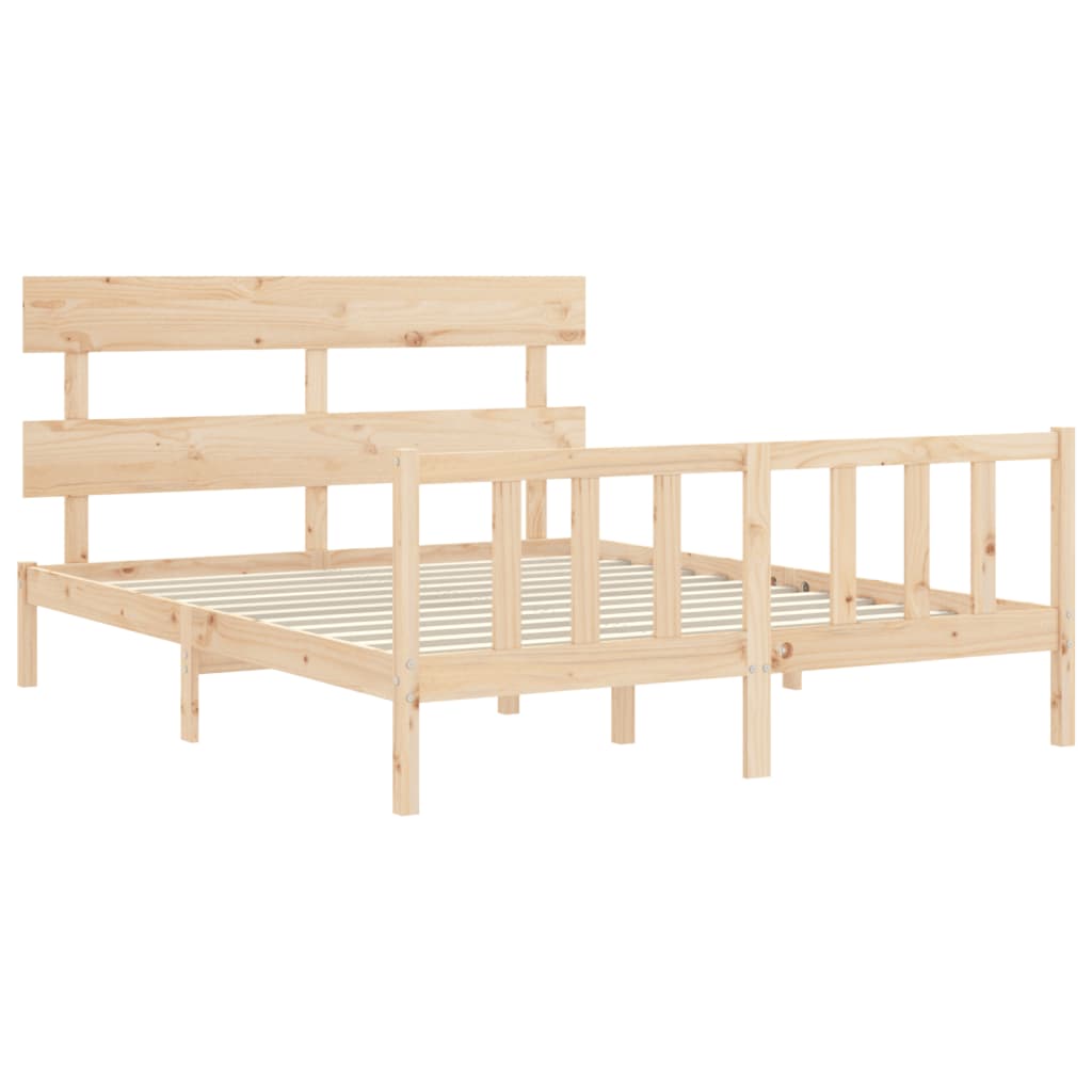 Bed Frame without Mattress 160x200 cm Solid Wood Pine