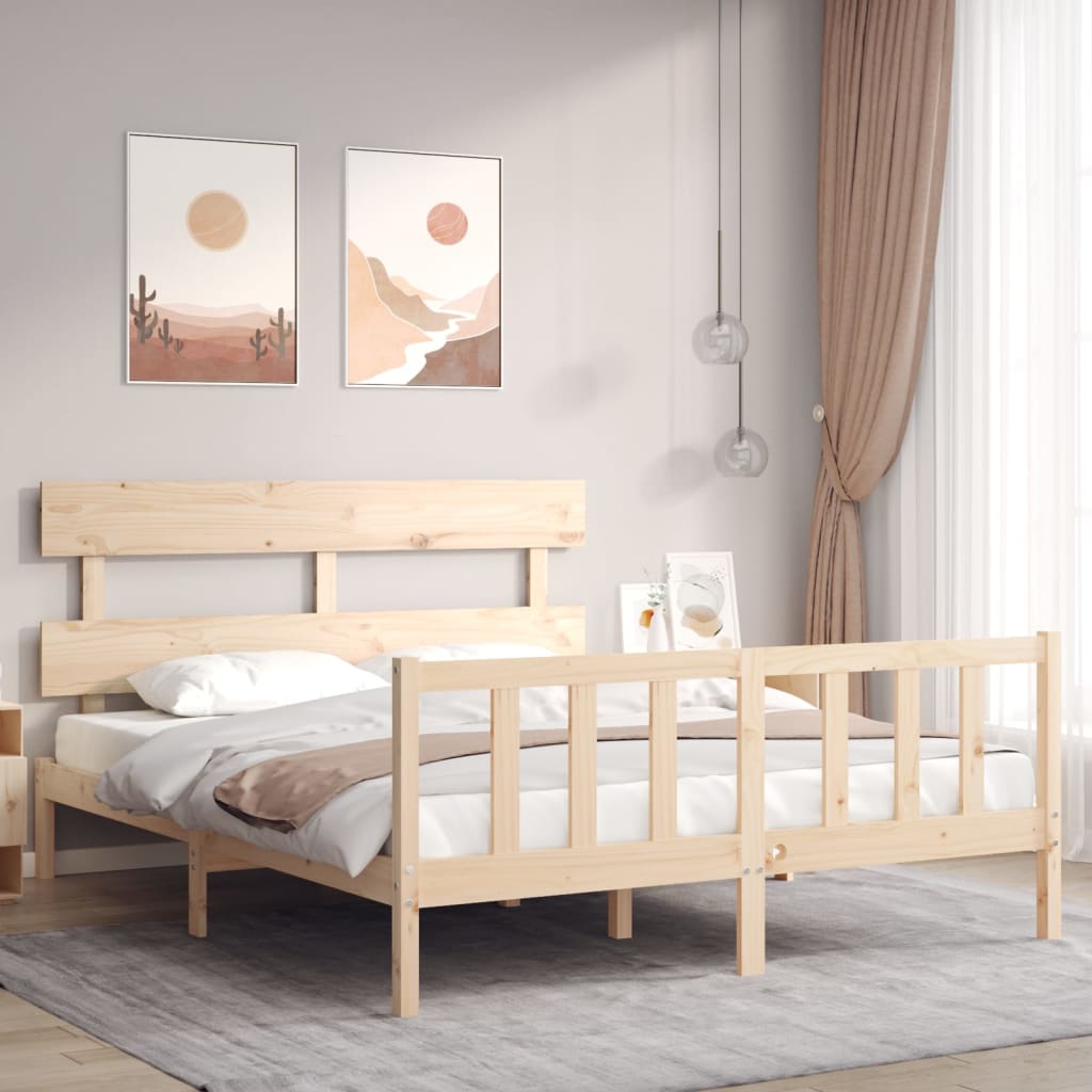 Bed Frame without Mattress 160x200 cm Solid Wood Pine