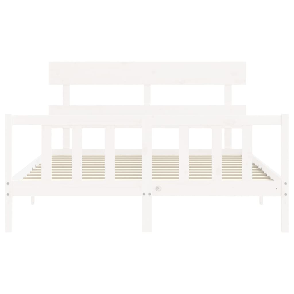 Bed Frame without Mattress White 160x200 cm Solid Wood Pine