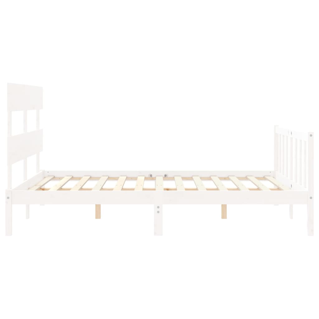Bed Frame without Mattress White 160x200 cm Solid Wood Pine